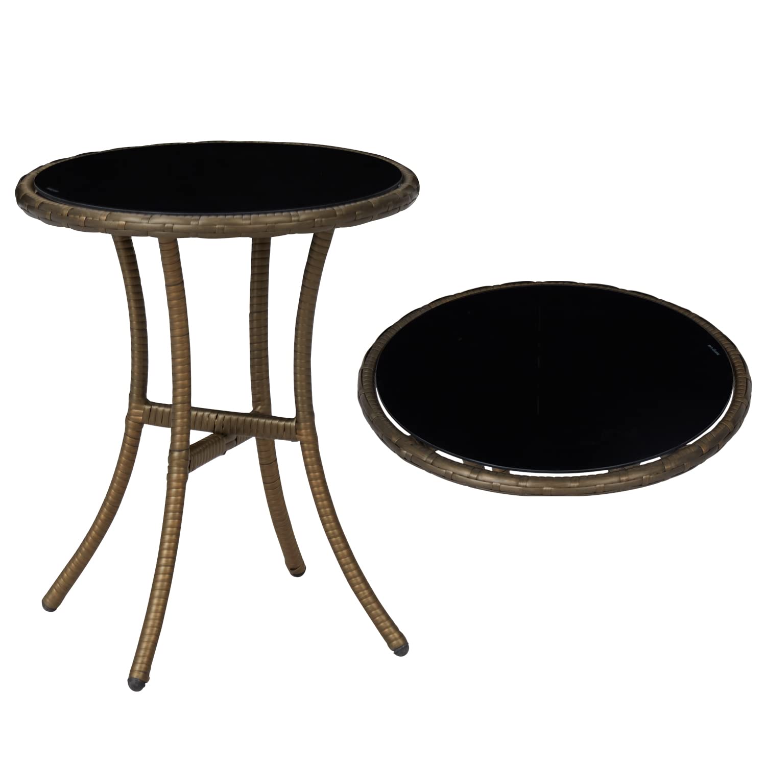 Buy kinbor Outdoor Patio Side Table PE Rattan Round Patio Table