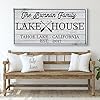 Tailored Canvases Custom Lake House Sign Large Rustic Print Decor Ready To Hang Canvas Wall Art for Home Living Room Bedroom Kitchen and Entryway Family Lake House Paddle White Wood 20x10in