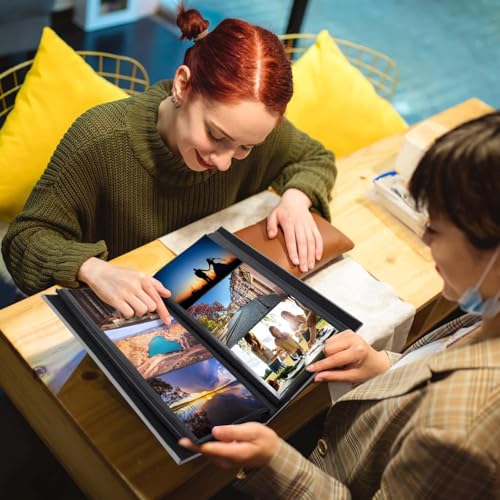 Fotoalbum 10x15 Einsteckalbum 300 Fotos Groß Kapazität Fotoalben Klein Mini Leder Album Fotobücher für Hochzeit Urlaub Jubiläum Weihnachten Geburtstag Grau