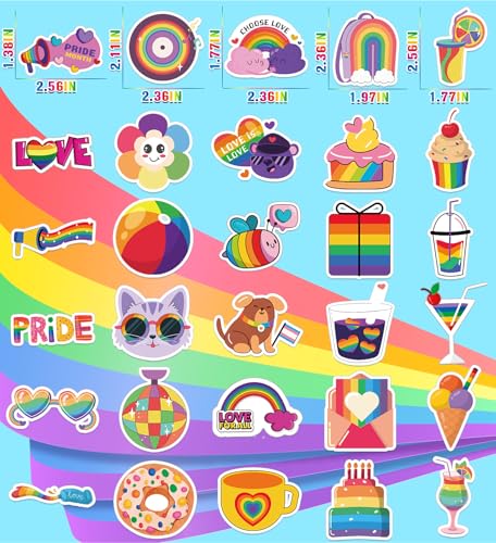 HSHFAMIIY Pride Stickers,100Pcs Pride Accessories, Rainbow Sticker for for Trans Bi Lesbian LGBTQ+ Gay Pride Stuff Accessories, Celebration Parades Home Decor Party Supplies Festivals