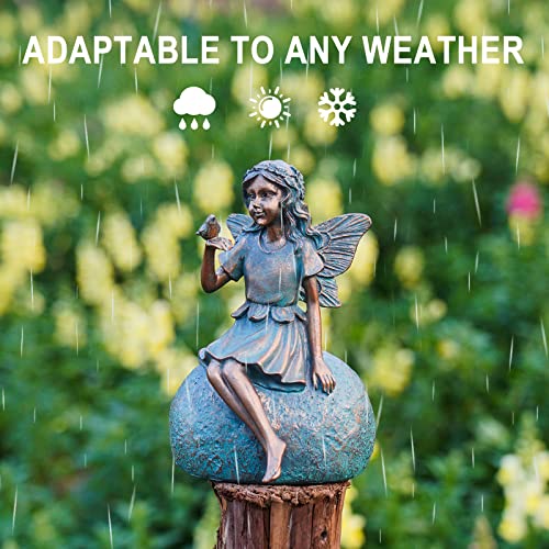 Lc Lcdecohome Fairy Garden Sculptures Statues Yard Art - Fairy Decor Garden Statues Outdoor Fairies Bird Rested On Fairy's Hand Garden Fairy Decor Outside Lawn Yard Decoration 4 * 3.5 * 6.25 Inch #TOP1