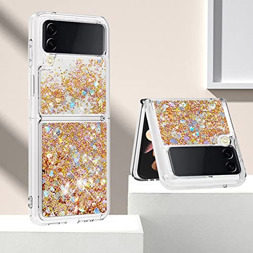 Coque Galaxy Z Flip 3 de luxe avec strass or et finition antichoc rigide