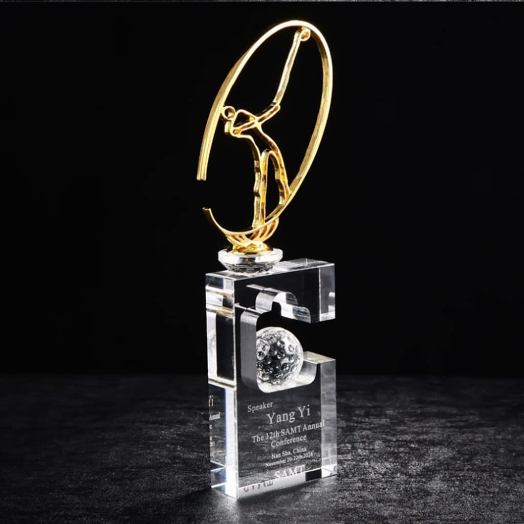Trofeos, medallas y premios Golf Little Golden Man Cristal Se Puede Grabar Gloria del Campeonato De Golf Premios del Concurso De Premios A La Distancia Más Lejana