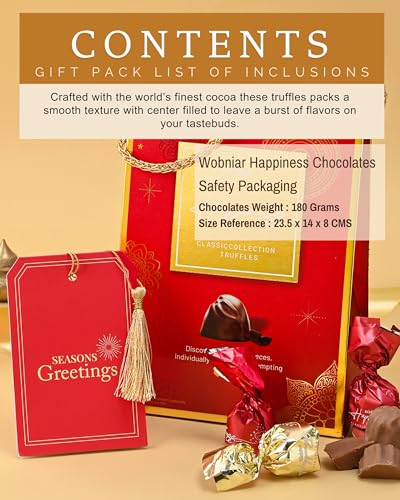 Image of Hyperfoods Wobniar Happiness Chocolates Gift Pack 180 Gram Red Bag