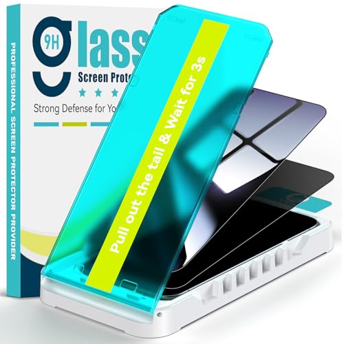 Mothca【覗き見防止】iPhone 17 Pro Max/iPhone 16 Pro Max用 ガラスフィルム 2枚セット 25°左右覗き見防止 自動位置決めBOX 貼り付け超簡単 ズレなく 気泡レス 全面保護 強化極細黒縁 9H硬度 耐衝撃 指紋防止