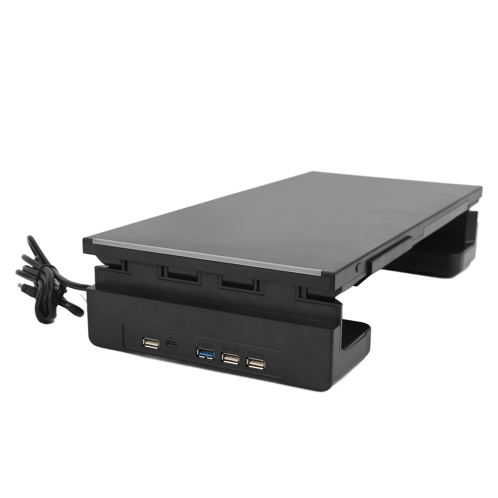 RGB-Monitorständererhöhung mit USB3.0-Aufladung, Ergonomisches Design, Tragkraft 25 Kg, Verstellbare Länge, 5 Lichtmodi, USB-Erweiterung, Praktisch und Praktisch