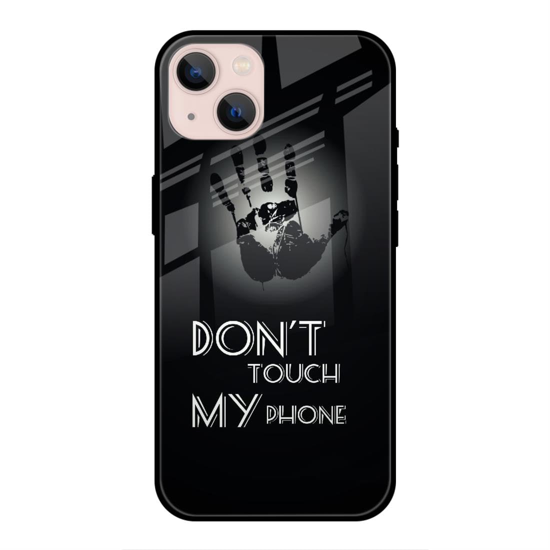 SmashItUp Don't Touch My Phone Designer Printed Glass Case Mobile Back Cover for iPhone 15 Plus (TPU+Glass)