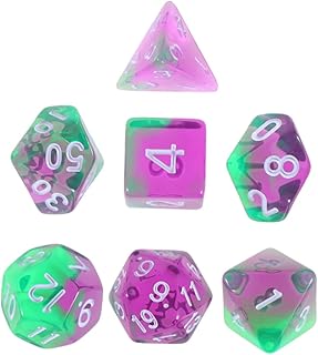 KOMBIUDA Conjunto De Dados Opalite 7 Pçs Jogos De Festa De Ano Novo Jogos De Festa De Aniversário Dados De Jogo Dados De Acrílico Para Jogo Dados De Jogo Claros Dados Poliédricos Número Do