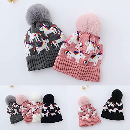 for Toddler Kids Winter Caps Kid Knitted Winter Skull Winter Warm Ear for Knitted Pink3