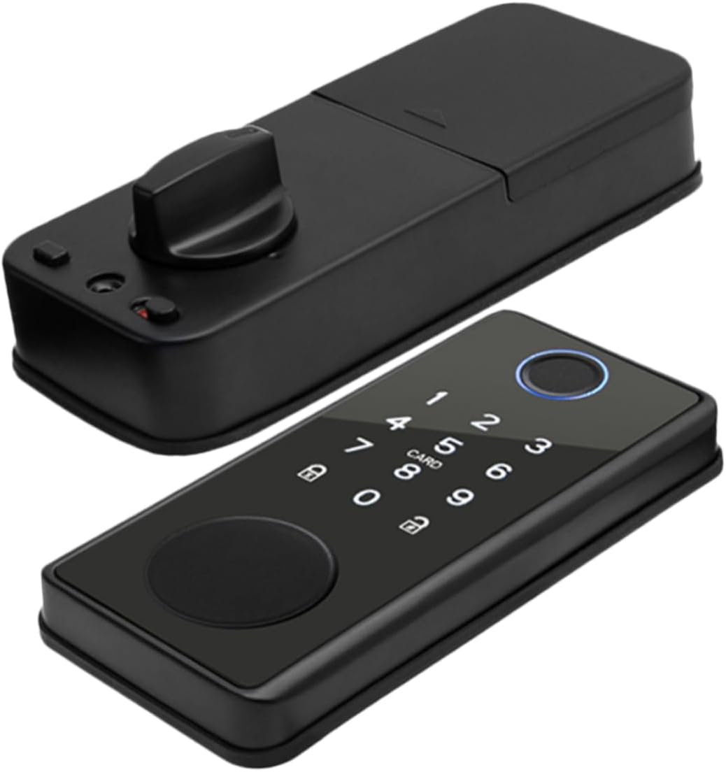 Homoyoyo 1set Electronic Door Lock Multi-use Fingerprint Lock for Graffiti Doors Construction Versatile Access Methods Including Fingerprint Card and Password