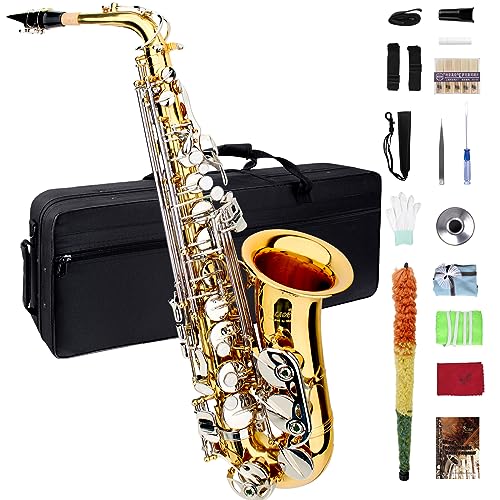Eb Alto Saxophone - Beginner & Adult, Gold & Silver Finish