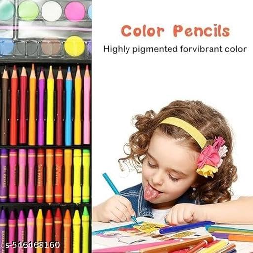 KENYS 150pcs Art Supplies for Kids Deluxe Kids Art Set for Drawing Painting and More with Portable Art Boxx, Coloring Supplies Art Kits Best Christmas Great Gift for Kids. (Black) 1