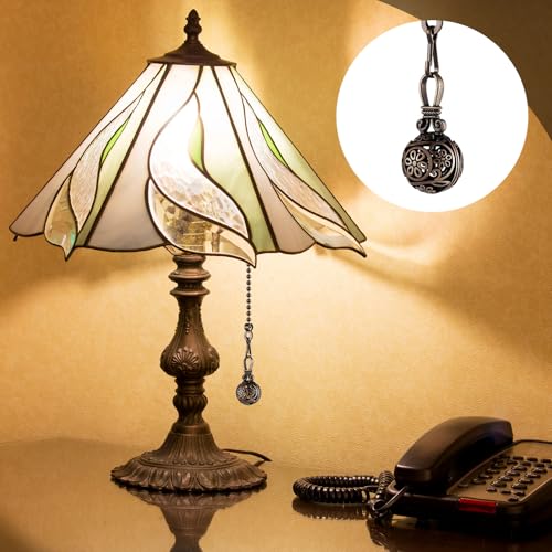 Image of Yaomiao 4 Pieces Ceiling Fan Pull Chain Vintage Hollow Fan Danglers Coppery Color Light Pull Extension 13 Inch Lamp Pulls Extender with Ball Connector Chain for Decoration(Bronze)
