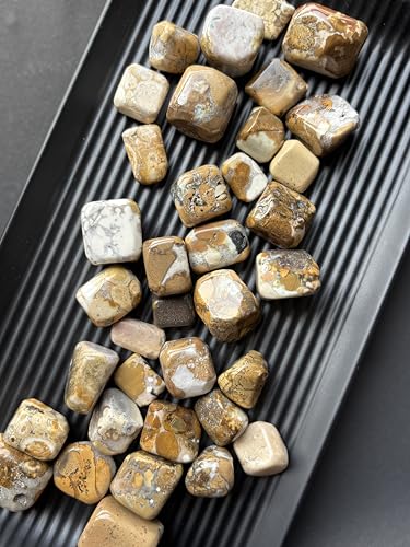 Image of Tumbled Stones, Natural Crystal Healing Stones, Home Office Decor, Aquarium Decorative Pebbles, Vase Fillers (Cobra Jasper, 100)
