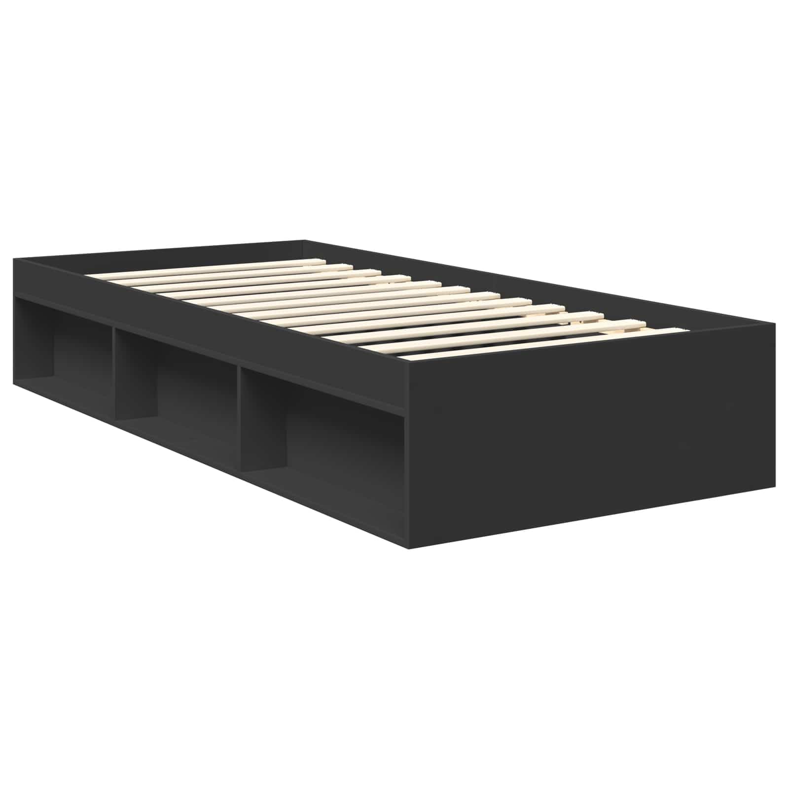vidaXL Estructura de Cama Negro 90 x 190 cm Madera de Pino Macizo