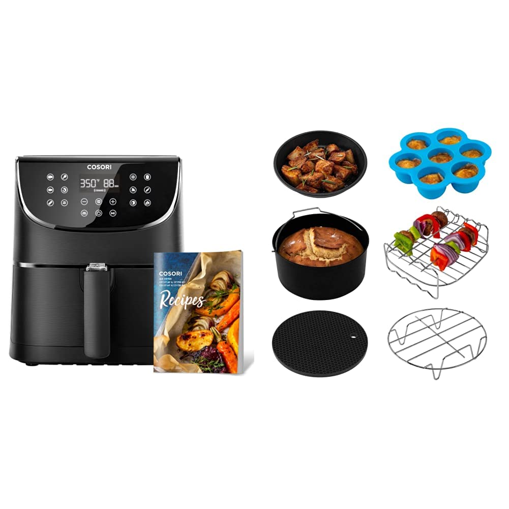 COSORI Air Fryer Oven Combo 5.8QT Max Xl Large Cooker & Air Fryer Accessories, Set of 6 Fit for Most
