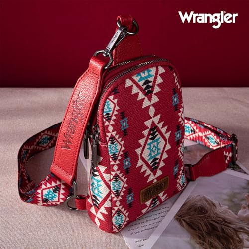 Image of Wrangler Small Sling Bag for Women, Leather Crossbody Bags Cross Body Purse Fanny Packs with Adjustable Strap for Gift
