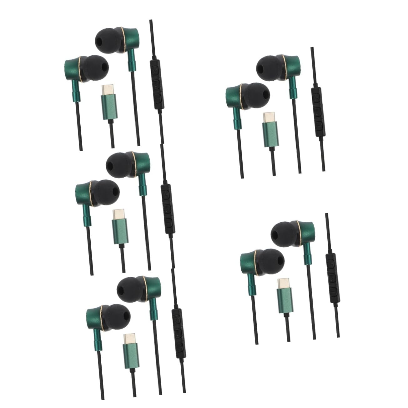 Angoily 5pezzi Auricolari Type-c Con Microfono Cuffie In-ear Antirumore Per Smartphone e Tablet Controllo Tre Tasti Comfort Ottimale e Suono Immersivo Per Musica e Chiamate