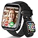 Smartwatch Kinder mit Videoanruf und Telefon, Kinderuhr mit GPS Voice Chat, Whatsapp, WiFi, SOS, SMS, Schulmodus, Schrittzähler, IP68 Wasserdicht, Wecker Kids Smartwatch für Mädchen/Jungen, Schwarz