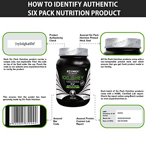 Image of Six Pack Nutrition 100% Whey Protein Powder - 1 kg / 2.2lbs (Masala Milk)