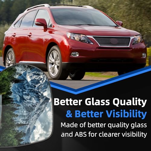 LOIYLLEN Driver Side Mirror Replacement for Lexus RX350 2010 2011 2012 2013 2014 2015, RX450h 2010 2011 2012 2013 2014 2015 - Left Side Mirror Glass, Rear View Mirrors Glass with Power Heated by LOIYLLEN - Used condition - Image 5