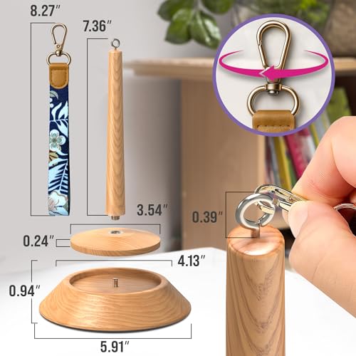 Image of BARVA 2 in 1 Upgraded Table Chunky Yarn Holder 22 Lb & Mini Wristlet Spinner | Bracelet Spindle On the Go for Travel & Car | Wood Crochet Accessories | Compact Fiber Tools | Top Crafts Gifts for Women
