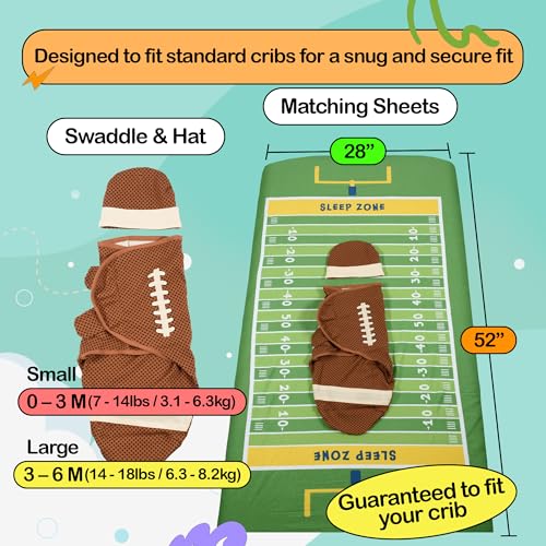 Image of Cuddle Club Newborn Swaddle Gift Set - Includes Swaddle Blanket, Hat & Crib Sheet in Fun Styles - For Baby Boys & Girls