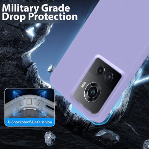 Image of LIRAMARK Liquid Silicone Soft Back Cover Case for OnePlus 10R 5G / 1+10R 5G (Lavender)