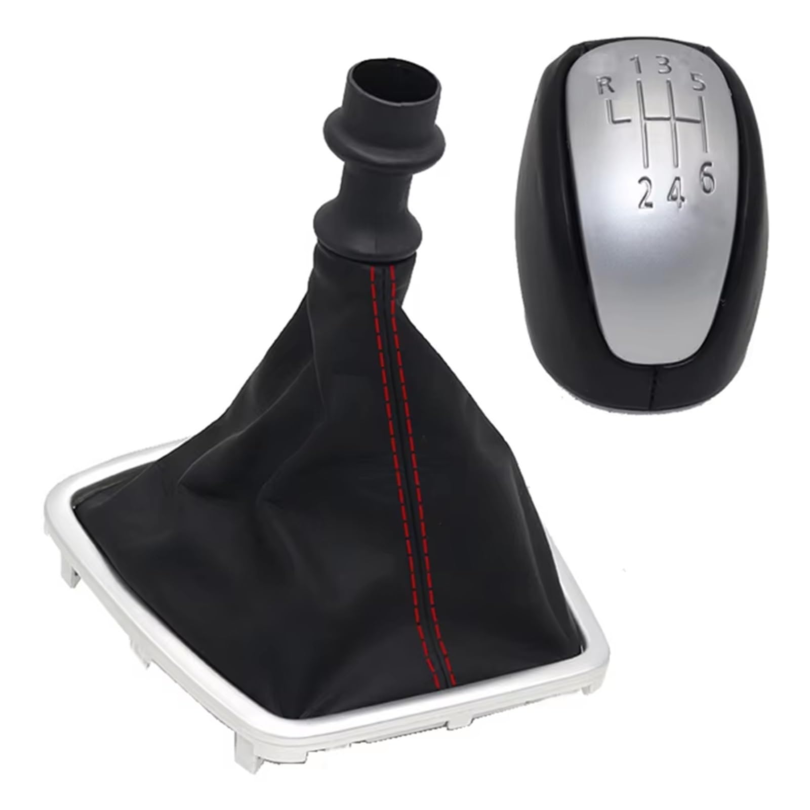 XKOEHXJ Car Gear Shift Knob for Laguna 3 III MK3 2007-2015 Gearbox Handle Gear Lever 6 Speed Stick Shift Knob Boot Gearbox Boot Cover(Type 1)