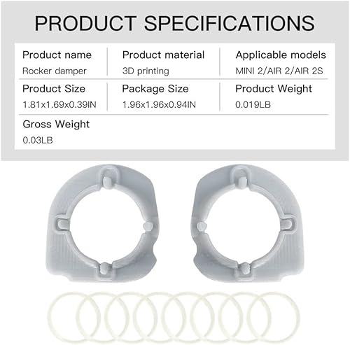 Miniatura 3 de INLIMA Accesorios para drones DJI Mini 2 Control remoto Joystick Rocker Stick Amortiguador para DJI Mavic Air 2/Air 2s/Mini 2 Accesorios para drones