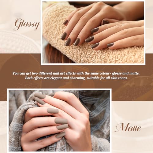 VANREESA Gel Nail Polish Set, 21 Colours Gel Nail Kit with 36W U V Lamp Brown Red Purple Green U V Nails Polish Starter Kit with Base Top Coat Manicure Salon Set DIY at Home Gifts for Women - Image 4