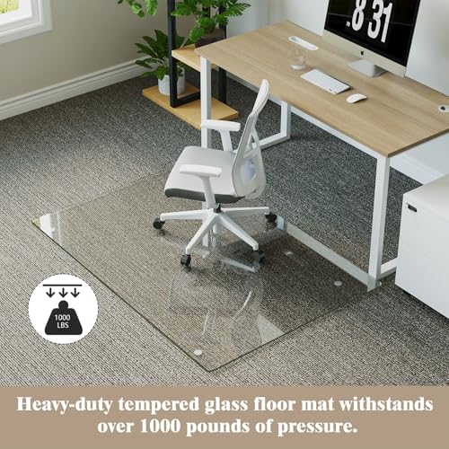 Image of Koonmi 30 inch x 48 inch Office Chair Mat for Hardwood Floors & Carpets