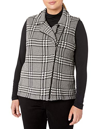 Chaps Women's Plus Size Sleeveless Cotton-Vest, Black Multi, 3X