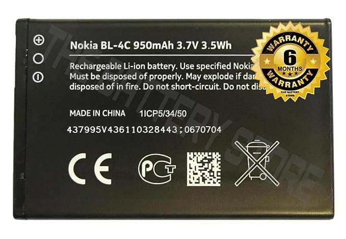 Image of Original BL-4C Battery for Nokia 6100 6125 6136 6170 6300 7705 7200 7270 8208 1202 1265 1325 1661 2220 2220s 2650 2652 2690 2700 3108 3500C Battery with 6 Month Warranty**(J0087)