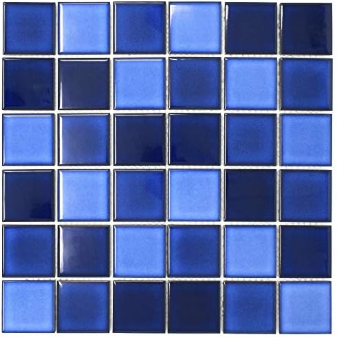 BT-PM22 2" x 2" Square Navy Blue Porcelain (Polish Finish) Floor & Wall Tile & Pool Tile Mosaic Tile 11-3/4 in. x 11-3/4 in. x 6mm (Thickness) 1 Sheet=0.97 sqt (1 Sheet)