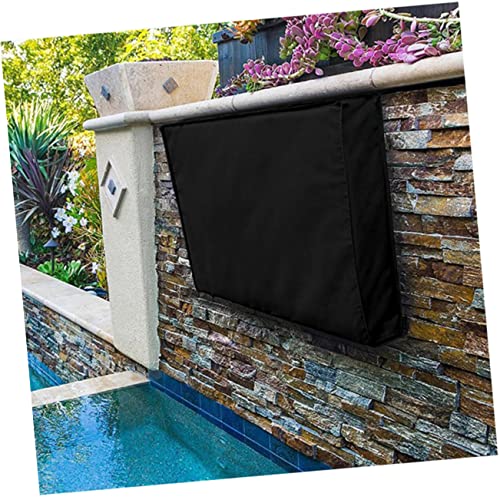 Housse de protection TV extérieure Lurrose noire résistante aux intempéries avec microfibre