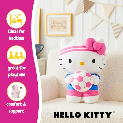 Image of Hello Kitty Kids Bedding Super Soft Cozy Cuddle Pillow Buddy with Soccer Ball, 2026 World Tournament, (Officially Licensed Product) By Franco