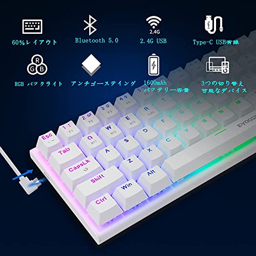 Image of e-Element Z-11 Wireless Gaming Keyboard, 63 Keys, Wireless Mechanical, Red