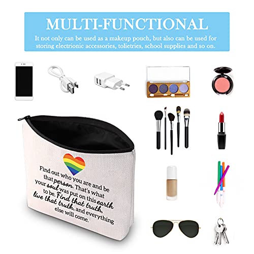 GJTIM Homosexual Gift Lesbian Gift LGBT Gift Gay Proud Rainbow Pride Gift Lesbian Couple Gift Lesbian Sister Makeup Bag (Find Out Who You Are Makeup)3