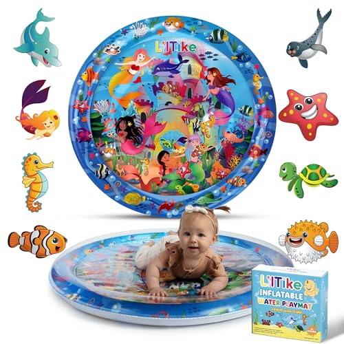 Image of LilTike Tummy Time Water Mat for Babies – 16 New Designs and Colors – Great Gift Idea for Newborns– 3 6 9 Months Girls and Boys Sensory Development – LilTike is The Leader in Tummy Time Mats