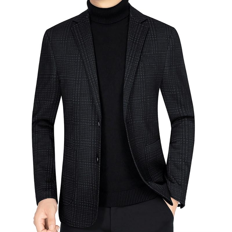 Men's Black Casual Blazers Lightweight Sport Coats Two Buttons Slim Fit Suit Jacket for Business Wedding Dress