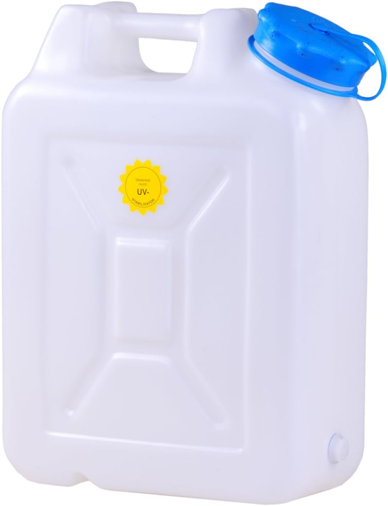 plasteo® 20 Liter Getränke- Wasserkanister Natur mit Hahn und ...