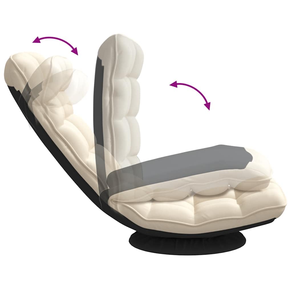 vidaXL Silla giratoria de Suelo de Lino 70x51x79 cm, Silla giratoria, Silla de Juego de Piso, Silla de Piso Plegable, sillón reclinable Giratorio