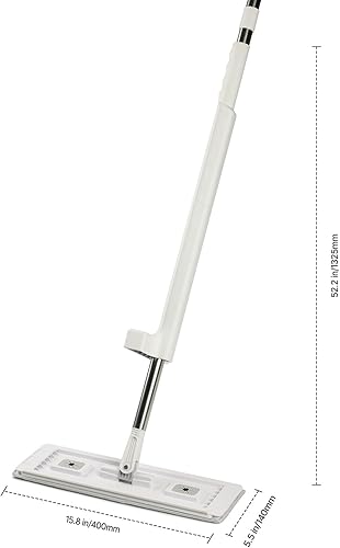 Miniatura 8 de Happybuy Trapeador plano de microfibra con mango autoescurridor, incluye 4 almohadillas lavables para limpieza en húmedo y seco en suelos de