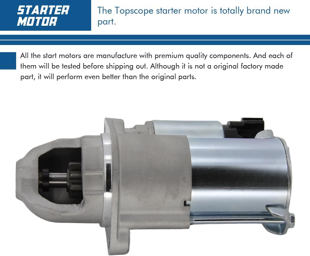 TOPSCOPE 17989N Starter Compatible with Hyundai & Kia Models 06-09 Sonata Magentis, Optima 2010 Forte Koup Starter Replacement with OE 36100-25020, ‎36100-25020RU, 3610025020 8 Teeth