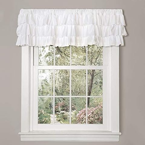 Lush Decor, White Belle Valance Cover
