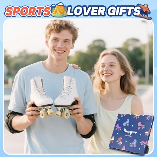 HAPPYPOP Funny Roller Skating Gifts - Skater Gifts Women Men, Roller Skate Socks