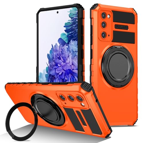 Coque Samsung S20 FE MagSafe orange avec anneau support antichoc