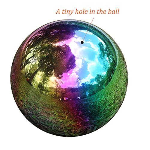 Kunjocy Stainless Steel Gazing Ball, 8 Pcs 50-150Mm Rainbow Mirror Hollow Ball Reflective Garden Sphere, Floating Pond Balls Gazing Globe For Home Garden Decorations (8 Pcs Mix) #TOP2