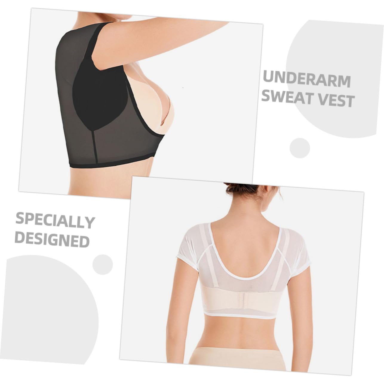 COLLBATH Underarm Sweat Pad Vest 3 Pack Breathable Washable Vest for Summer Workout Fitness